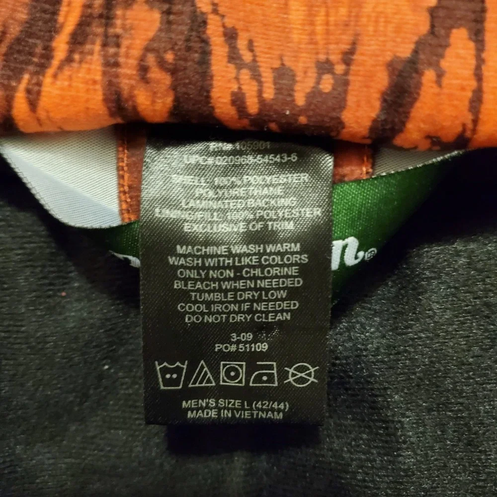 Remington‎ Hunting Jacket Men Large Orange Blaze Camouflage Hooded Warm